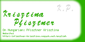 krisztina pfisztner business card